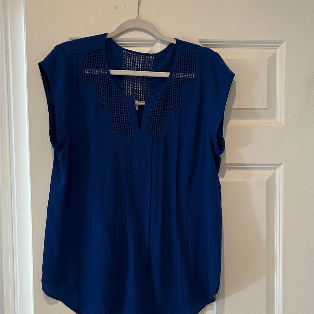 Daniel Rainn Blue Blouse with Cutout Detail